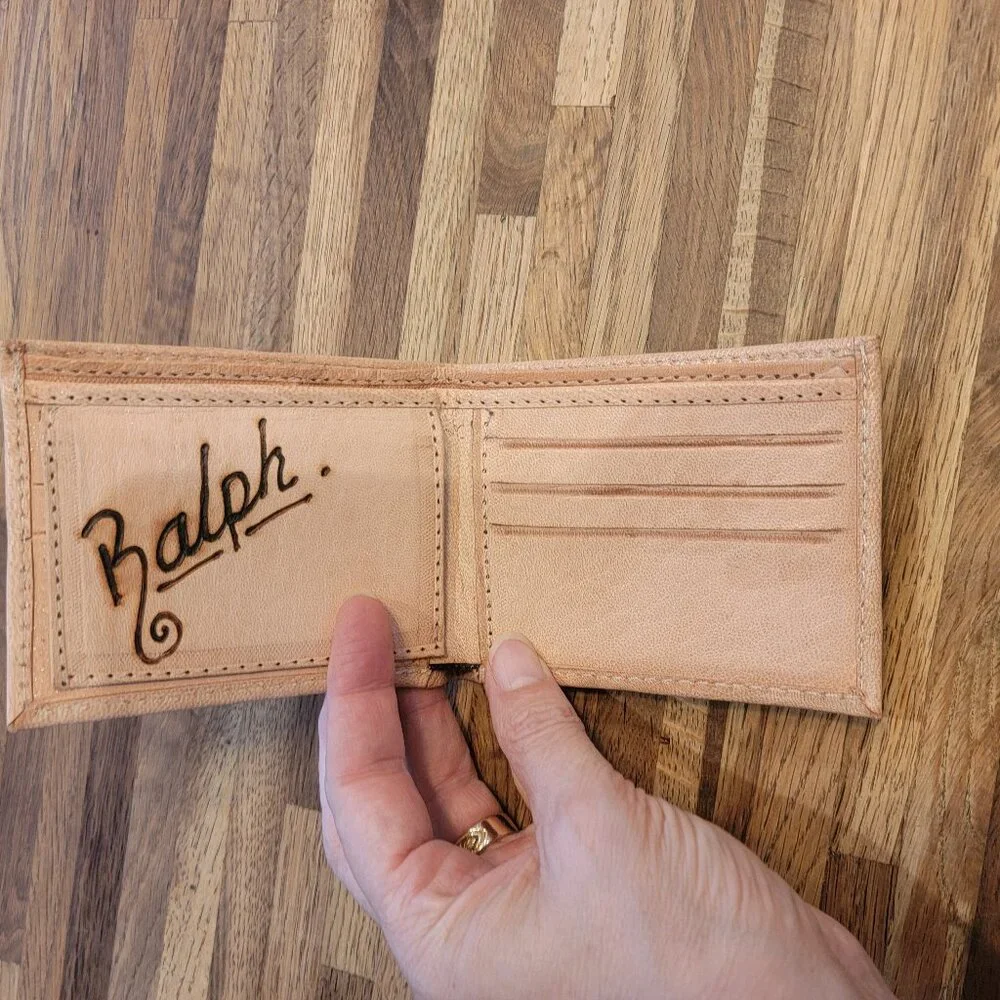 Hand Tooled Leather Bifold Wallet “Mexico” Personalized “Ralph”